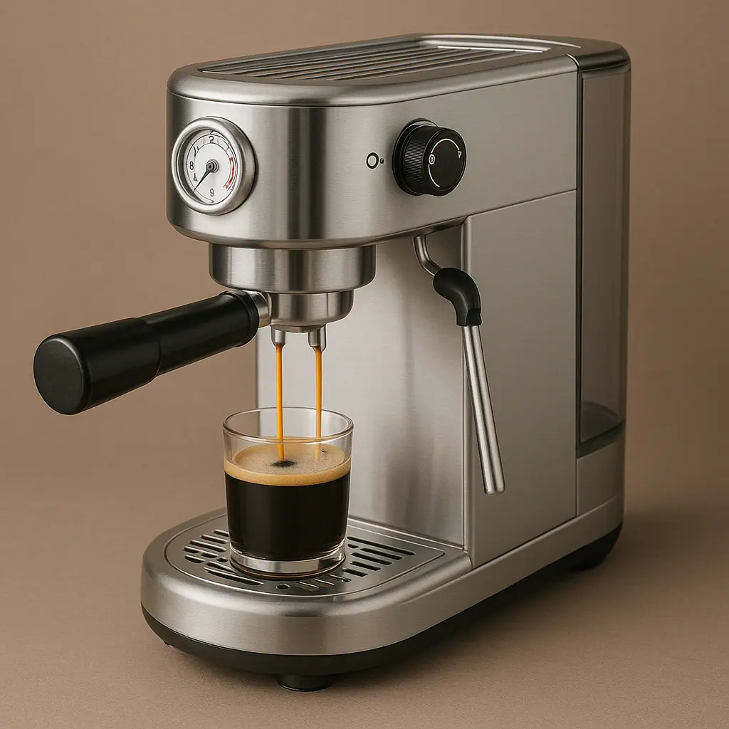Best Espresso Machine for Beginners - Atatix Espresso Machine with Milk Frother (Silver)