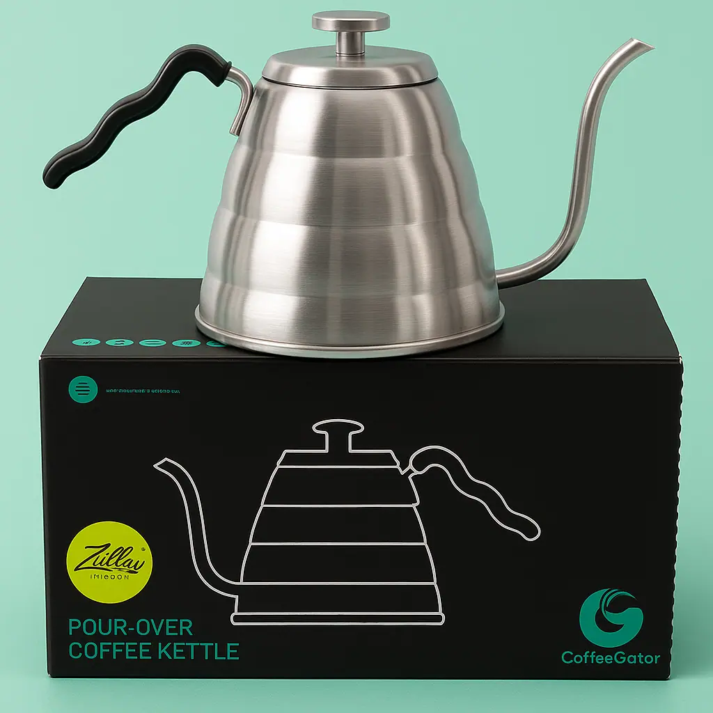 Pour Over Kettle - Coffee Gator Gooseneck Kettle with Thermometer (Stovetop)